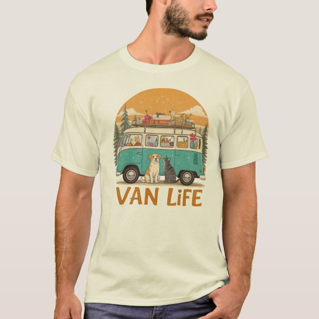Van Life Adventure Paws T-Shirt (Frente)