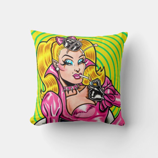 Vana DeVinyl™/Pretty in Pink Borracha Almofada de  (Frente)