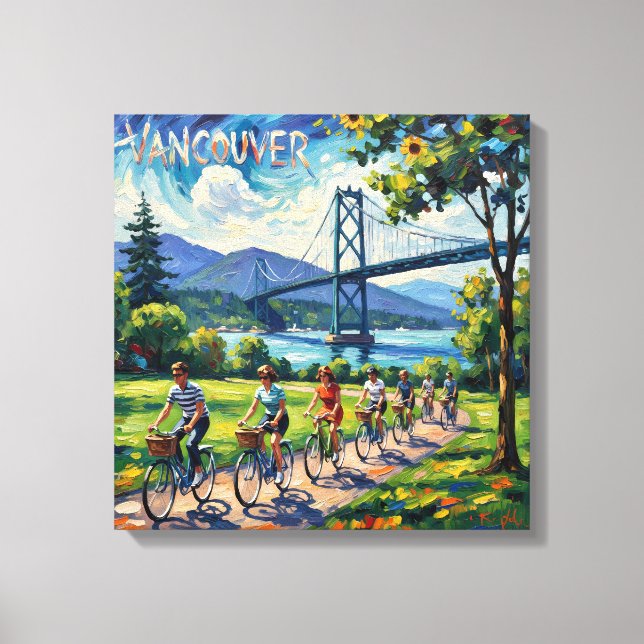 Vancouver Bridge and Seawall Scene Canvas (Frente)