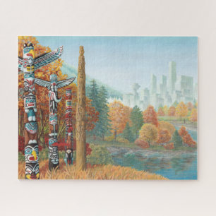 Vancouver Canada Art Quebra-cabeça de dois mundos