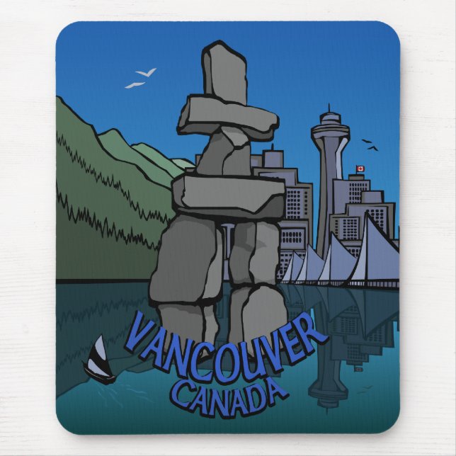 Vancouver Canada Souvenir Mousepad Inukshuk (Frente)