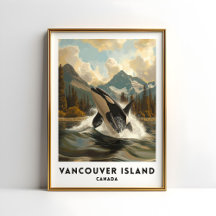 Vancouver Island Canada Poster de viagens Orca