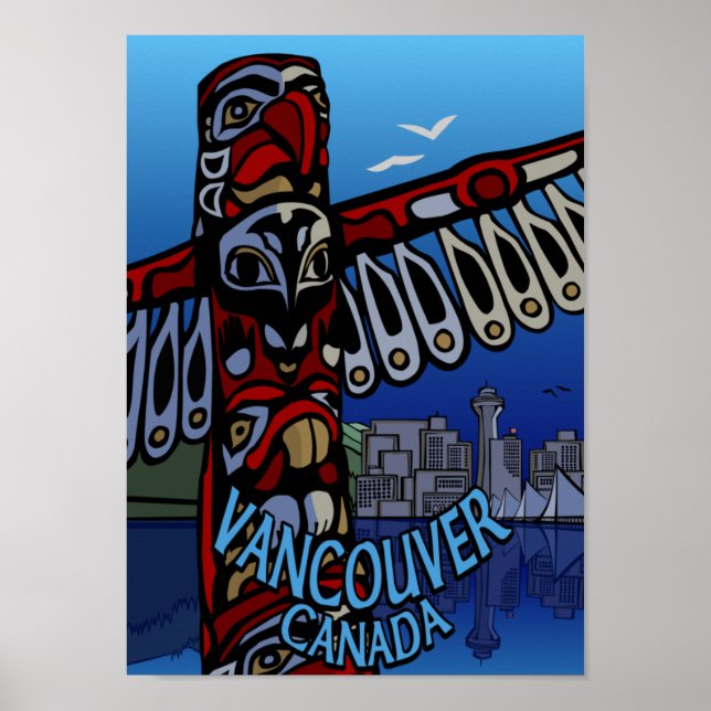 Vancouver Poster Vancouver Totem Pole Souvenir (Frente)