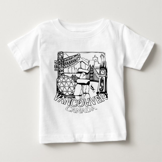 Vancouver Souvenir Baby T-shirts Landmark Baby Tee (Frente)