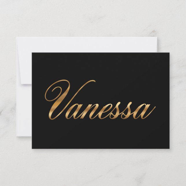 Vanessa gold Design Lettering Karte (Frente)