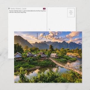 Vang Vieng, Laos Cartão Postal de Viagem