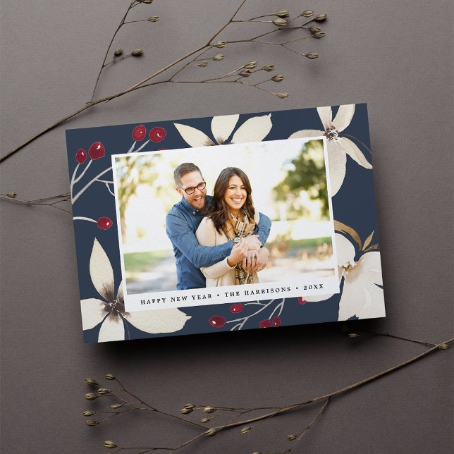 Vanilla Blossom | Cartão com fotos de Ano Novo (Criador carregado)