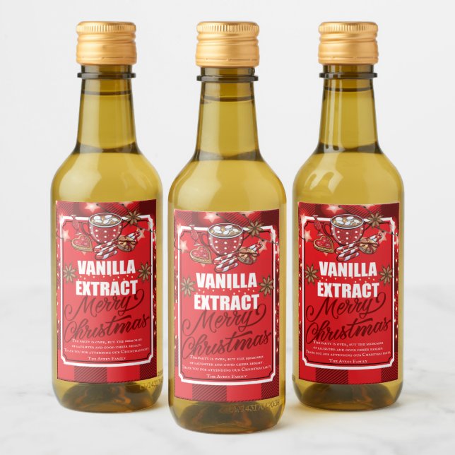 Vanilla Extract Favor do Partido de Natal Personal (Garrafas)