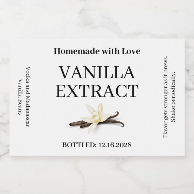 Vanilla Extract Modern Label Sticker VE101_01rt (Rótulo Único)