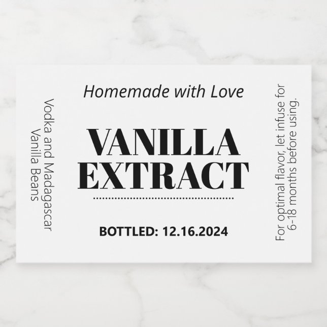 Vanilla Extract Moderno Etiqueta VAF1rt (Rótulo Único)