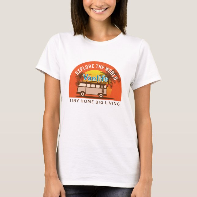 Vanlife explora a camiseta mundial (Frente)
