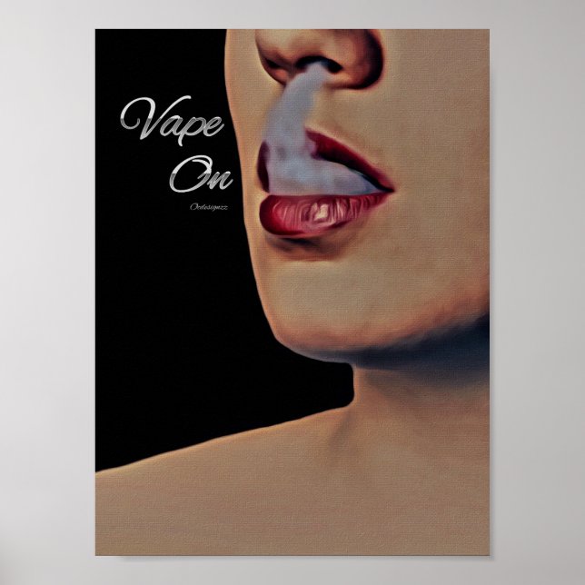 Vape Fumante De Mulher Em Poster (Frente)