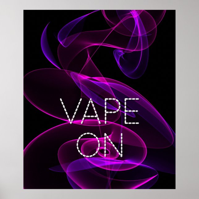 Vape No Impressão De Poster De Fumaça Rosa Escuro (Frente)