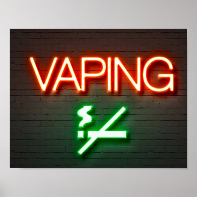 Vaping Neon Sign Poster (Frente)