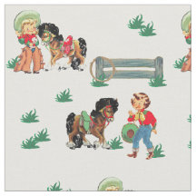 Vaqueiras pequenas ocidentais com tecido dos