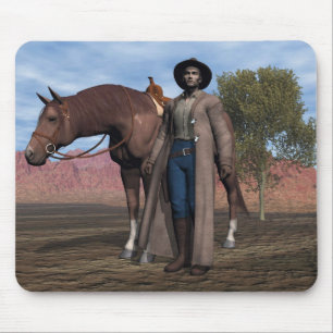 Vaqueiro e cavalo Mousepad