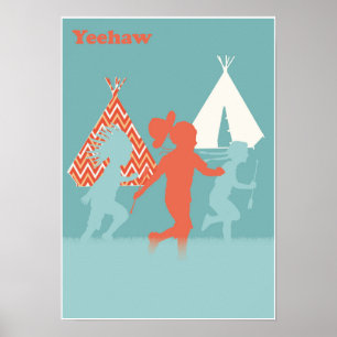 Vaqueiros e poster do impressão da arte dos