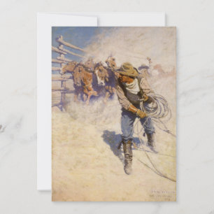 Vaqueiros ocidentais do vintage, na cerca por NC