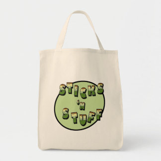 Varas e bolsa do material