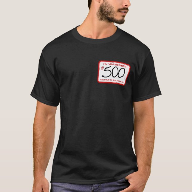 Variação 2 do t-shirt do membro 500 de AIE (Frente)