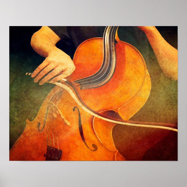 Variação Gypsy Jazz - Surreal Cello Poster (Frente)