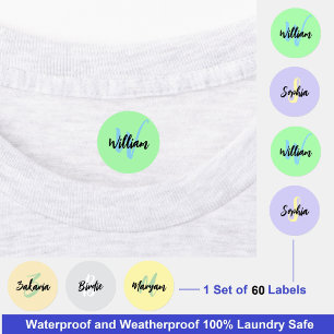 Várias Etiquetas Monogramadas Impermeáveis   Roupa