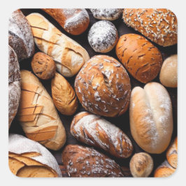 Variedade de adesivo Quadrado Pão-Pão