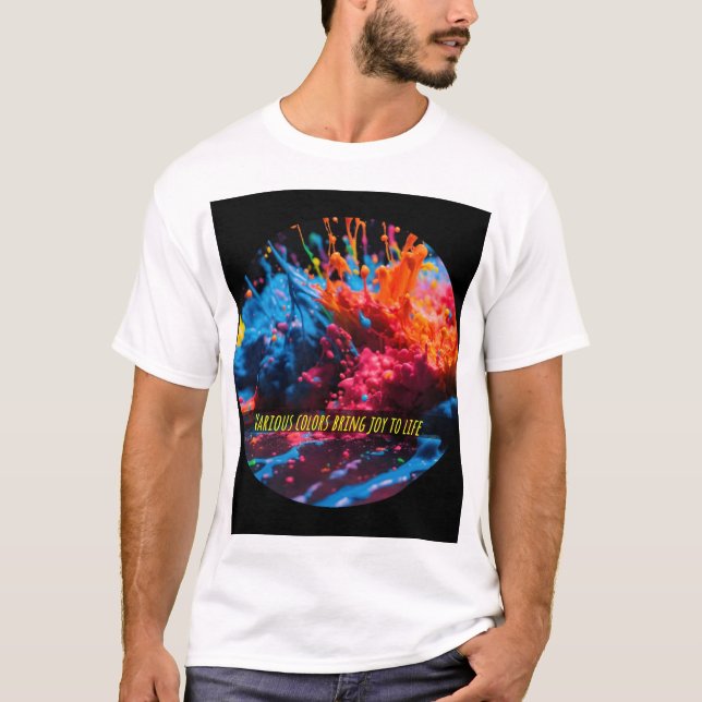 "Variedades de T-Shirt Vibrantes: Explore Desenho  (Frente)