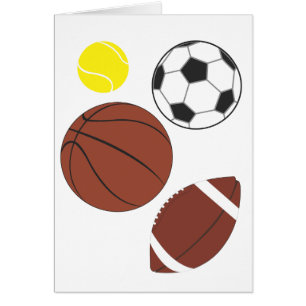 Vário cartão das bolas dos esportes