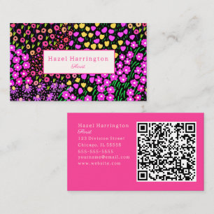 Varredura de Cartão de visita de código QR floral 