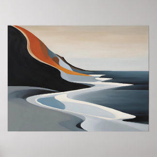 Varrer Curvo - Impressão de Arte de Onda Abstrato 