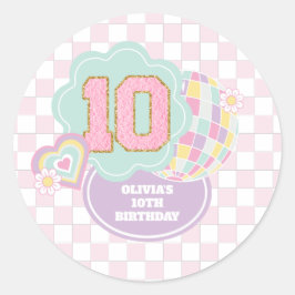 Varsity preppy pastel adesivo 10º Aniversário