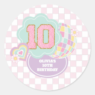 Varsity preppy pastel adesivo 10º Aniversário