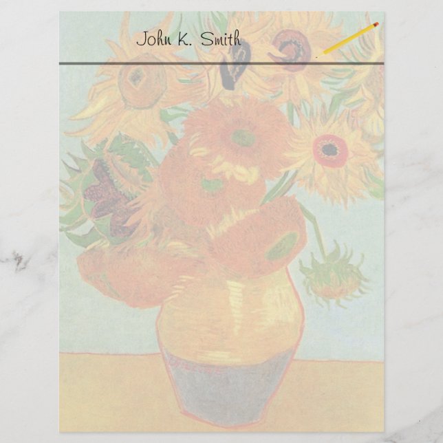 Vase "Ainda viva" com doze girassóis por Van Gogh (Frente)