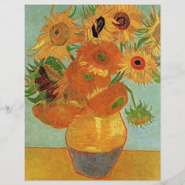 Vase "Ainda viva" com doze girassóis por Van Gogh (Frente)