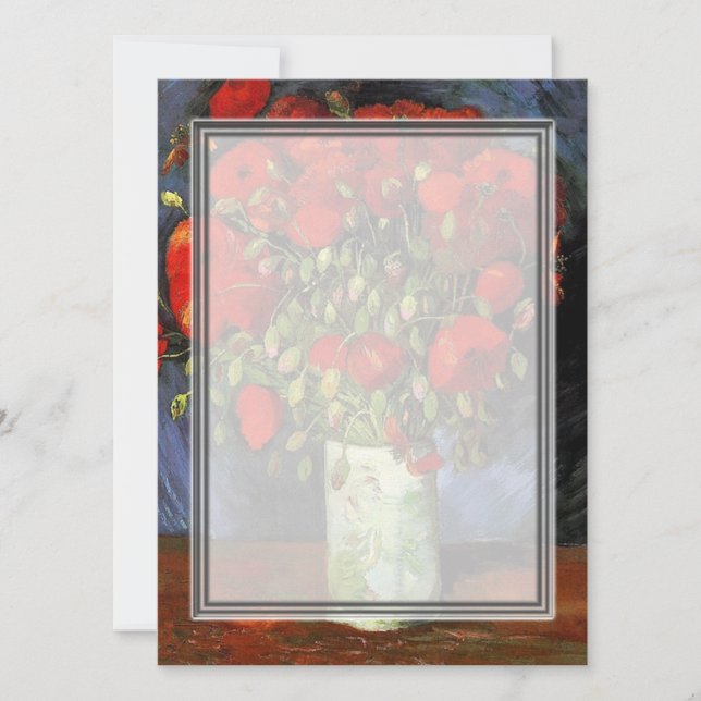 Vase com papas vermelhos Vincent van Gogh. (Frente)