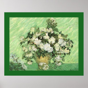 Vase com Rosa de Impressionista Poste de Poster
