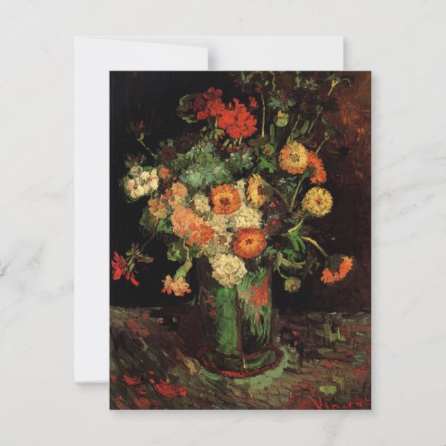 Vase com Zinnias e Geraniums, Vincent van Gogh (Frente)