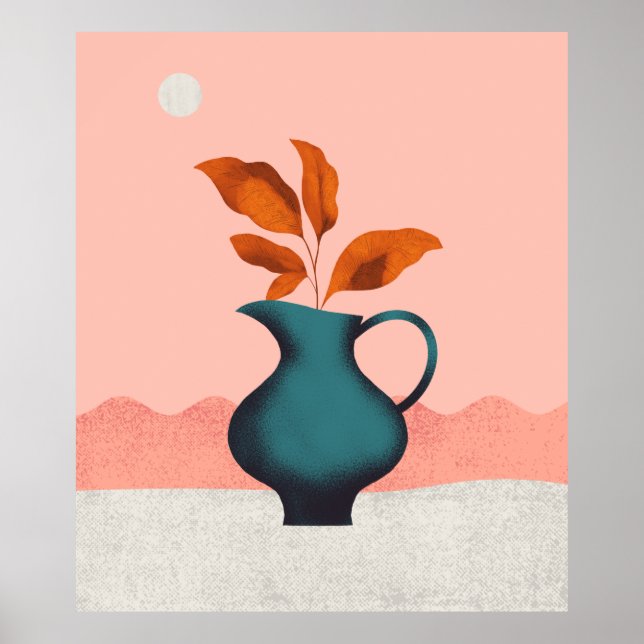 Vase minimalista moderno com Impressão de Arte de  (Frente)