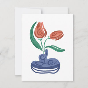 Vase Moderno com Tulipas Arte Floral Estática