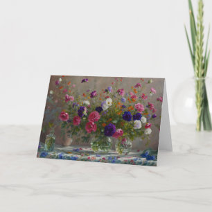 Vases de Buquês de Flores Cartão de Nota de Arte