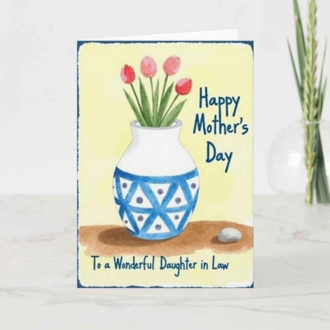 Vaso Cartão de Desejos do Dia das Mães (Frente)