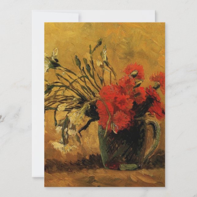 vaso com cravos vermelhos e brancos, van Gogh (Frente)