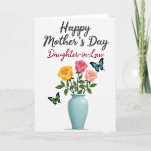 Vaso com Design de Cartão para o Dia das Mães Flor