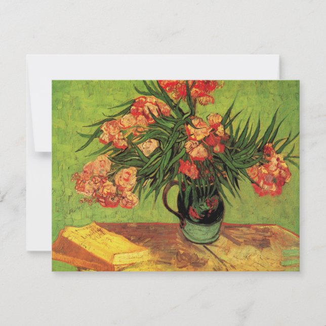 Vaso com Oleandros e Livros por Vincent van Gogh (Frente)