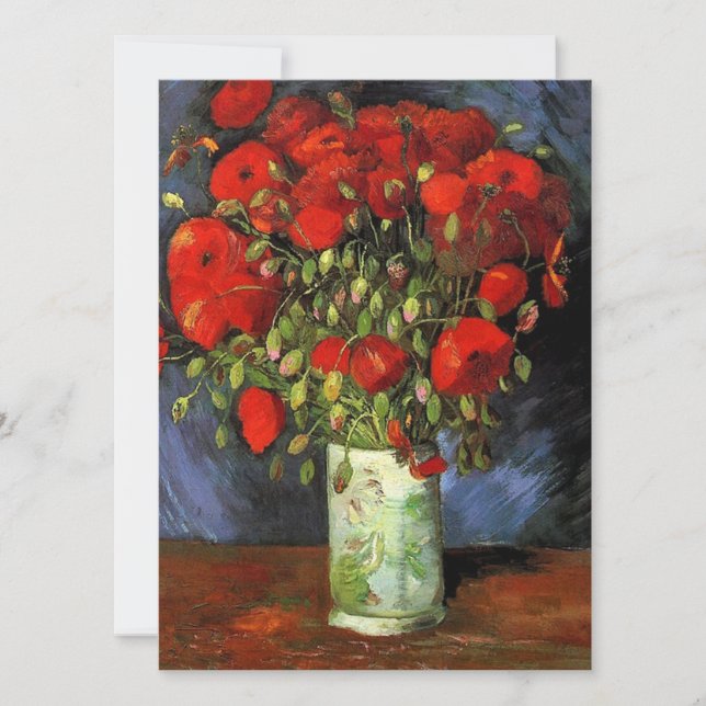 Vaso com Papoulas Vermelhas Vincent van Gogh. (Frente)