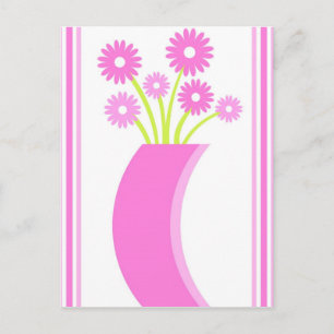 Vaso de flores cor-de-rosa - Cartão postal