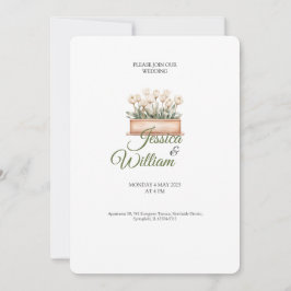 vaso de rosas convite de casamento elegante