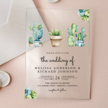 Vasos de Cactus com Verdura Suculenta para Casamen