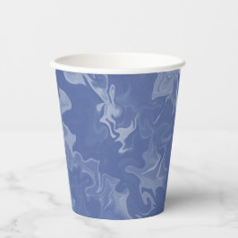 Vasos de papel efecto marmolado azul